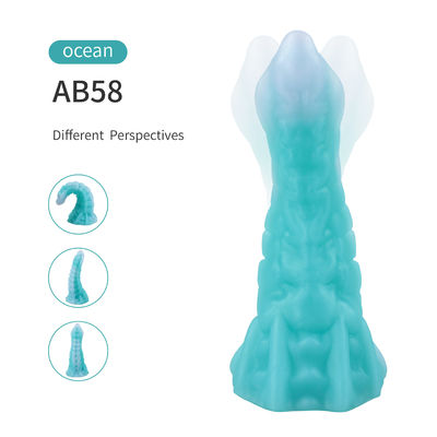 Blue Ultra Soft Anal Suction Cup Dildo Animal Monster Tentacle