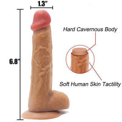 7 Inch Fake Silicone Penis Elastic Dildo Sex Toy Strong Suction Cup