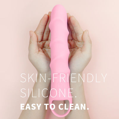 Handheld Full Silicone Sex Toy IPX7 Penis G Spot Dildo Vibrator With 5 Speed