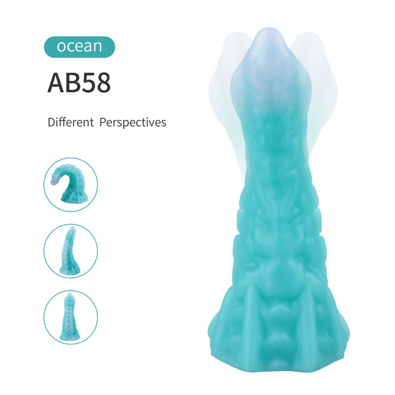 Blue Ultra Soft Anal Suction Cup Dildo Animal Monster Tentacle